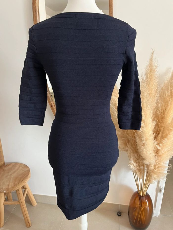 Robe moulante manches 3/4 bleu marine Mango - photo numéro 5