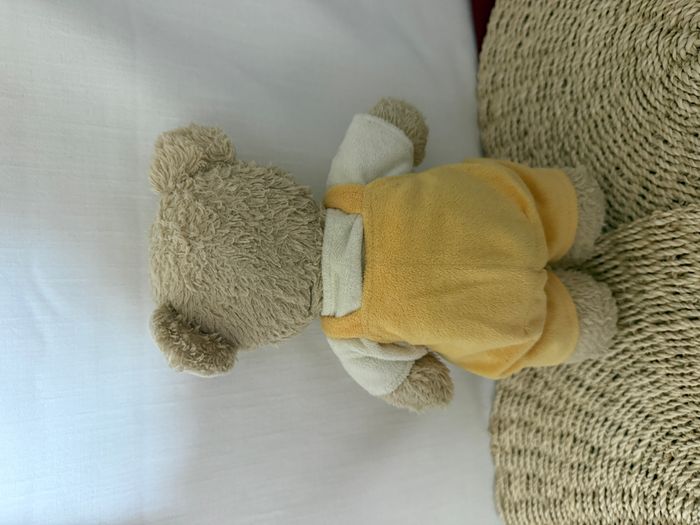 Doudou ours beige salopette orange girafe TEX - photo numéro 4