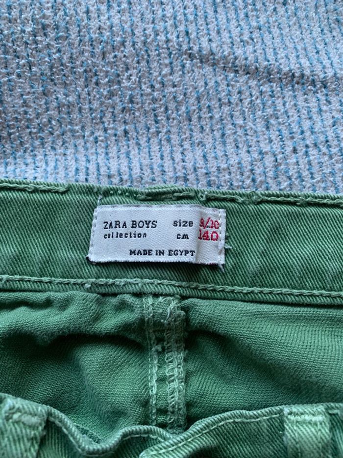 Pantalon jean vert 10 ans Zara Boys / réglage taille élastique - photo numéro 6