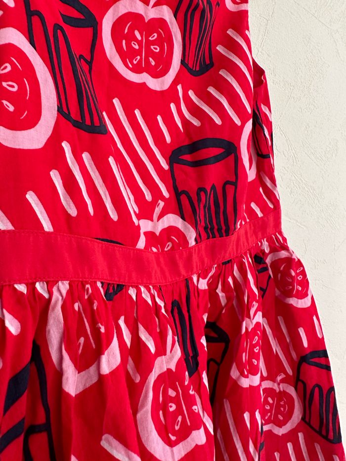 Robe rouge sans manches en coton imprimée fille 8 ans Catimini - photo numéro 4