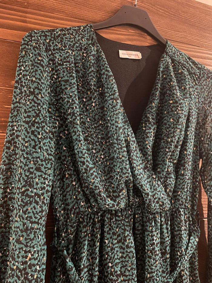 Robe longue à motif vert et noir - photo numéro 2
