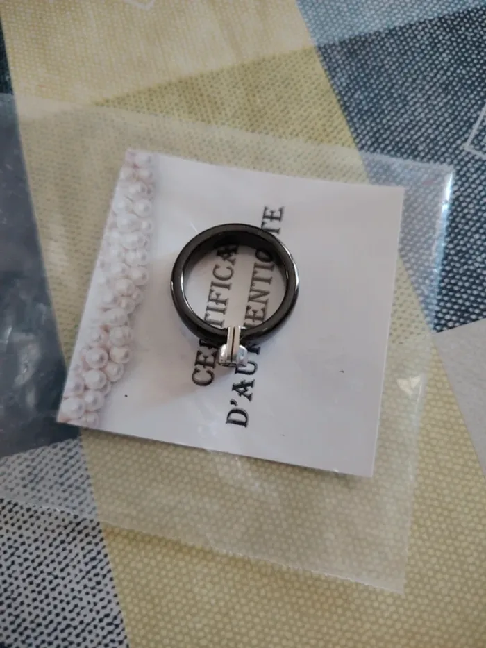 Bague céramique, argent et zirconium - photo numéro 3