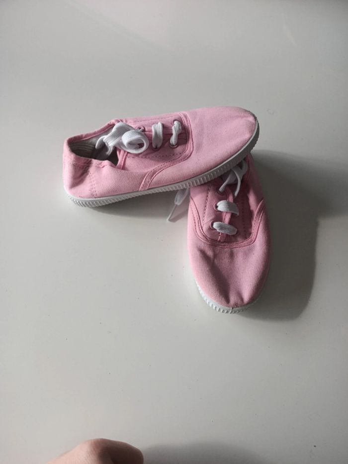 Chaussures lacets salomé fille 28 rose et blanc - photo numéro 2