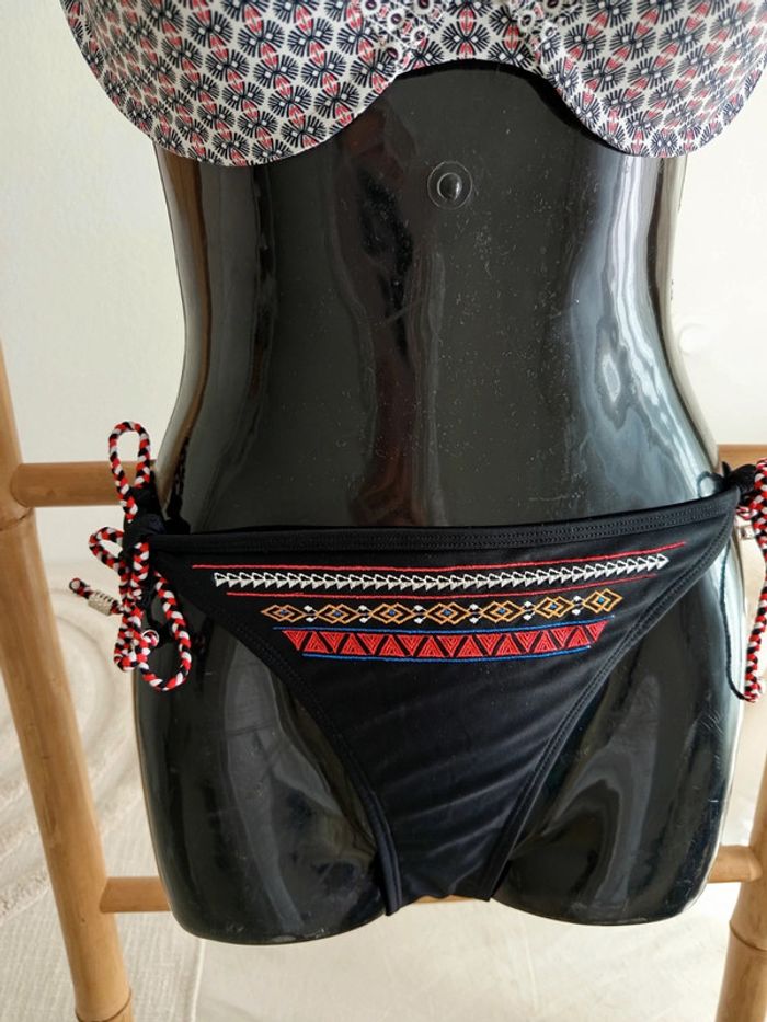 Maillot de bain 2 pièces rouge et noir - photo numéro 5