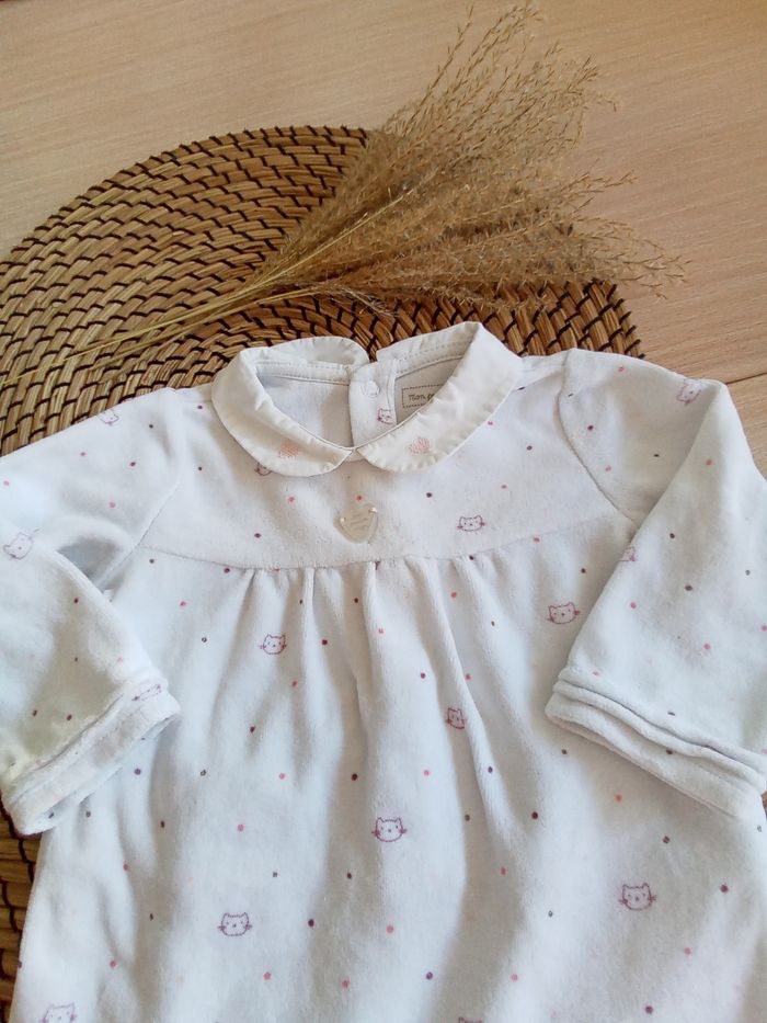 Babygro blanc en velours imprimé Sergent Major 6  mois