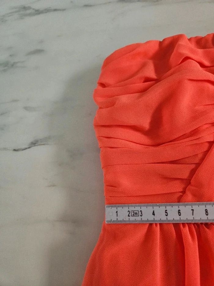Vila robe bustier orange corail taille M - photo numéro 13