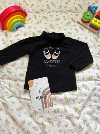 sous pull noir 6 mois mes petits cailloux