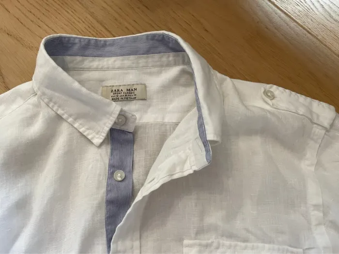 Chemise blanche 100% lin - Zara Man - M - photo numéro 3