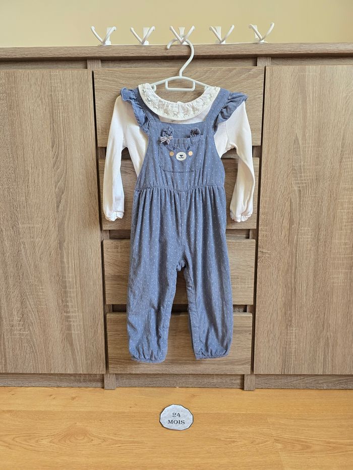 Vêtement Bébé Fille - Ensemble Salopette + Body - Sergent Major - 24 mois 86 cm - photo numéro 2