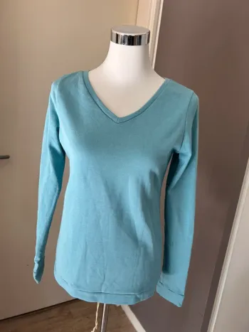 Sweat pull fin bleu coton femme, taille 1/36