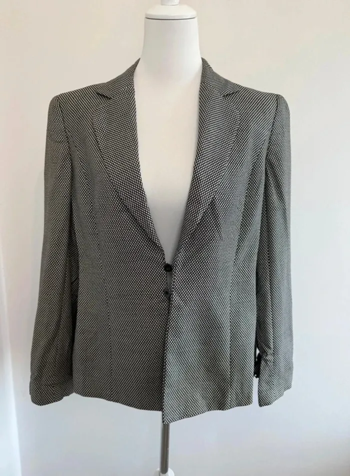 Blazer Escada femme gris taille 42 en laine et soie parfait état