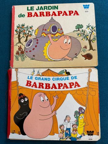 Lot de 2 livres anciens carton cartonnés Le grand cirque de Barbapapa + Le jardin Whitman