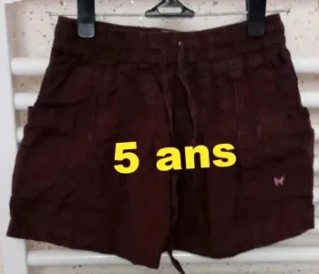 Jupe marron motif papillon rose Taille 5 ans