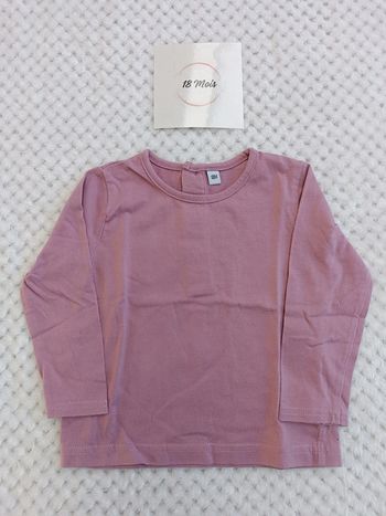 🔸T-shirt Manches Longues Mauve – 18 Mois🔸