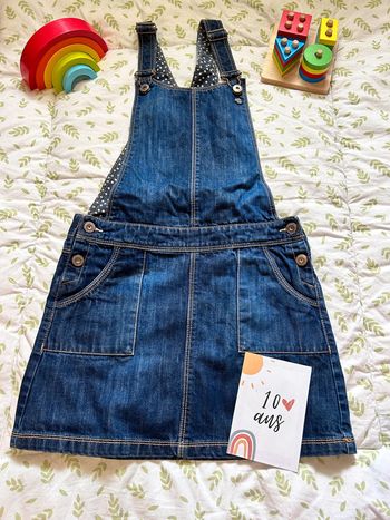 robe salopette en jean bleu okaidi 10 ans
