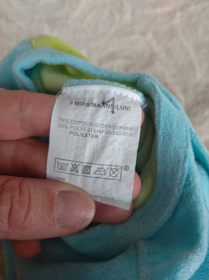 Pyjama grenouillère velours Mixte 3 mois Cirque éléphant Tadam Influx - photo numéro 8