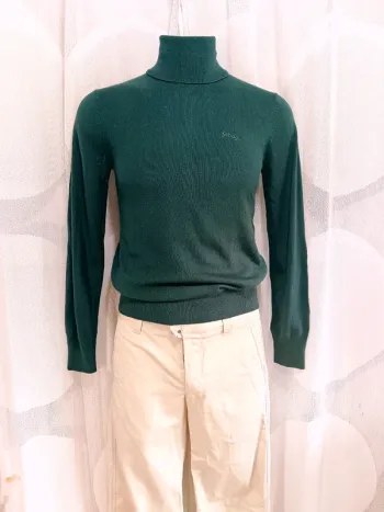 Schott "Pull col roulé vert sapin" taille S