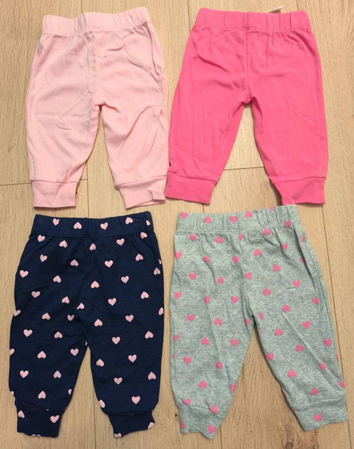 Lot de 4 pantalons légers / jogging Fille Amazon Essentials - Taille 9 mois - photo numéro 2