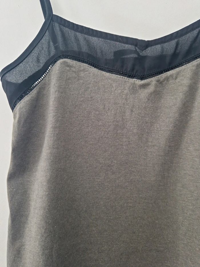 Débardeur femme été fine bretelle kaki noire TBE taille XS bonobo - photo numéro 2