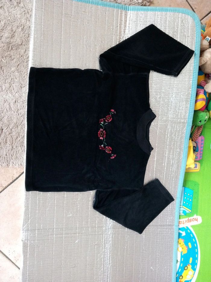 Sweat molletonné noir 10ans velours - photo numéro 2