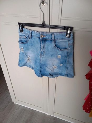 Short en jean troué femme