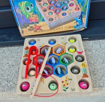 Jeux de pêche en bois - Jeux Montessori 2 3 Ans - Jouet éducatif