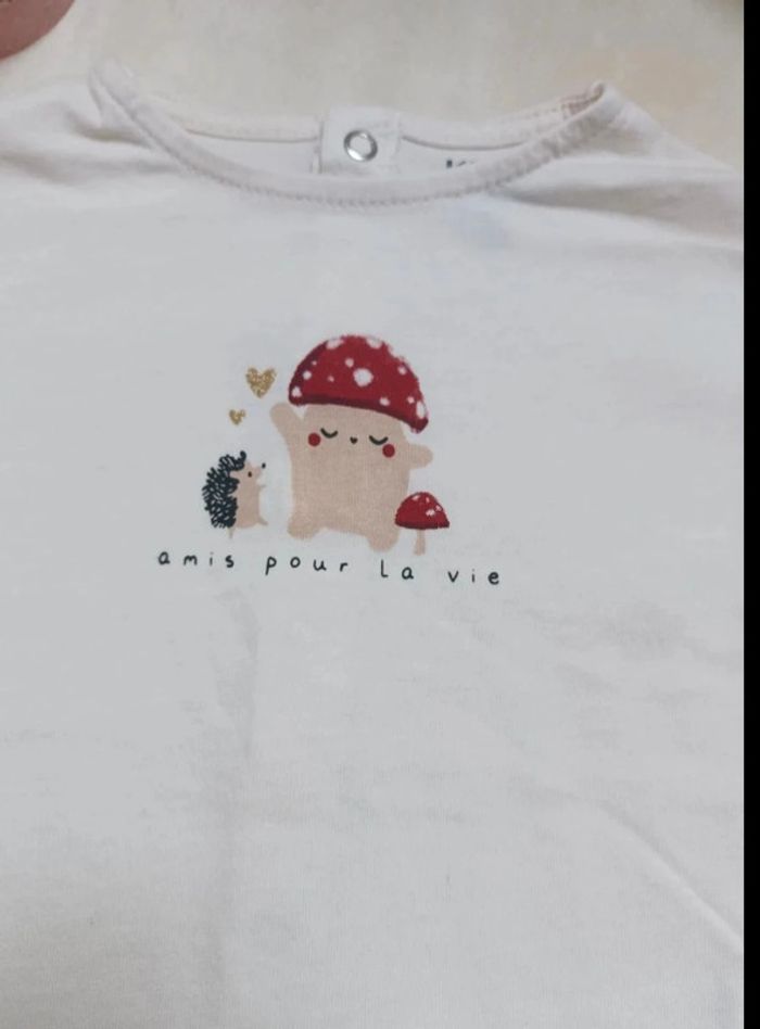 Tee-shirt manches longues neuf Kiabi fille 6 mois - photo numéro 2