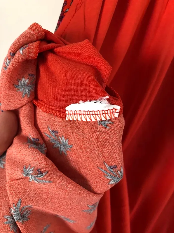 Top à bretelles corail et rose à fleurs Etam taille S - photo numéro 8