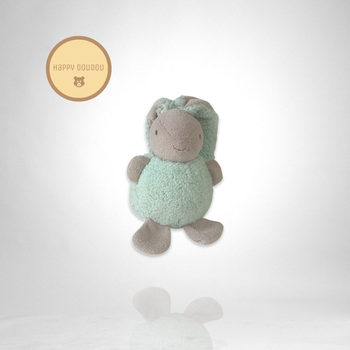 Peluche boule lapin vert Ajena A909