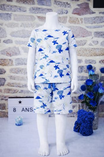 Pyjashort hawaïen blanc et multicolore Garçon taille 8 ans marque TAO 🎸