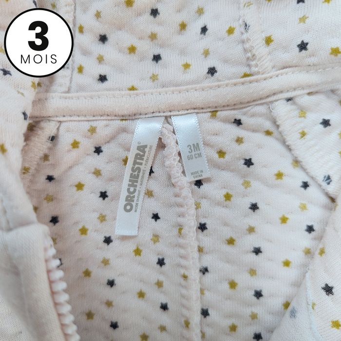 Combinaison / Pyjama a capuche - Kawaii rose - 3 mois - photo numéro 2