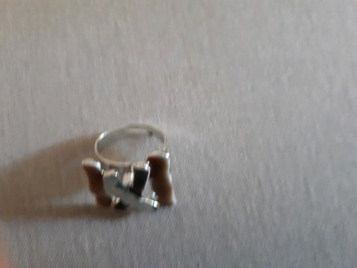 Bague réglable marron et argenté - photo numéro 3