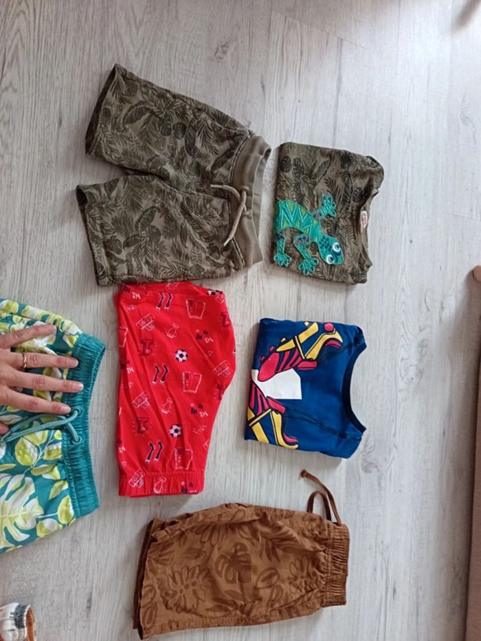 Lot vêtements 3 ans garçon 98 cm tee shirt ensemble short short bain - photo numéro 7
