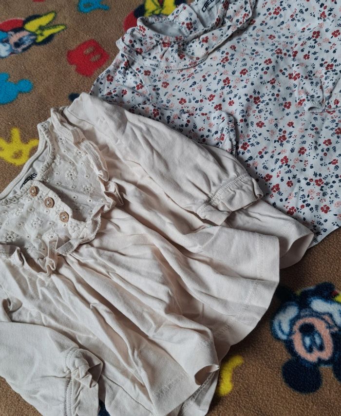 Lots de 2 T-shirt manches longues bébé 9mois - photo numéro 2