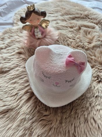 Chapeau été  blanch chat 12/18 mois