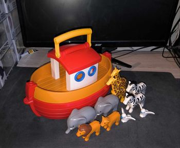 Jouet Arche de Noé + 10 Animaux - Playmobil Geobra 2010