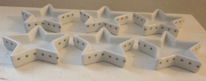 6 petits ramequins blancs étoile détails gris - photo numéro 3