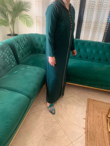 Djellaba Jelaba brodé vert neuf