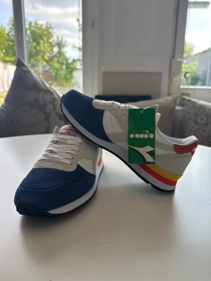 Baskets Diadora Taille 40 – Blanc / Bleu / Multicolore - photo numéro 2