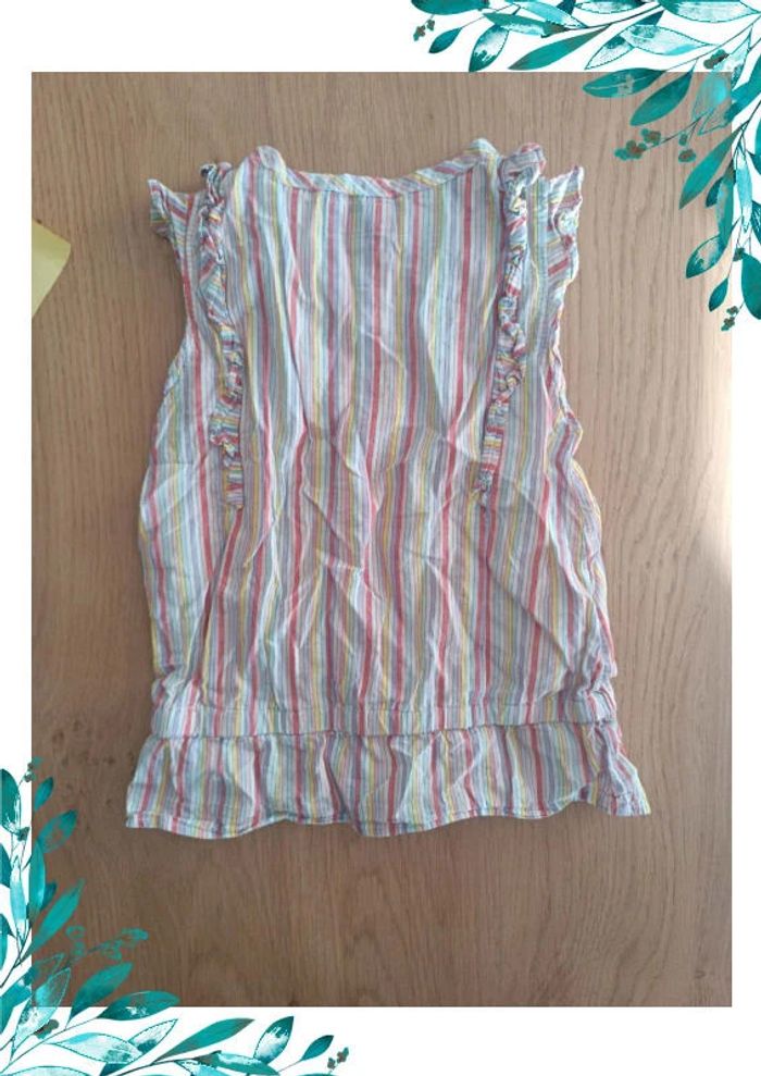 Chemise tee shirt fille 4 ans rayé - photo numéro 6