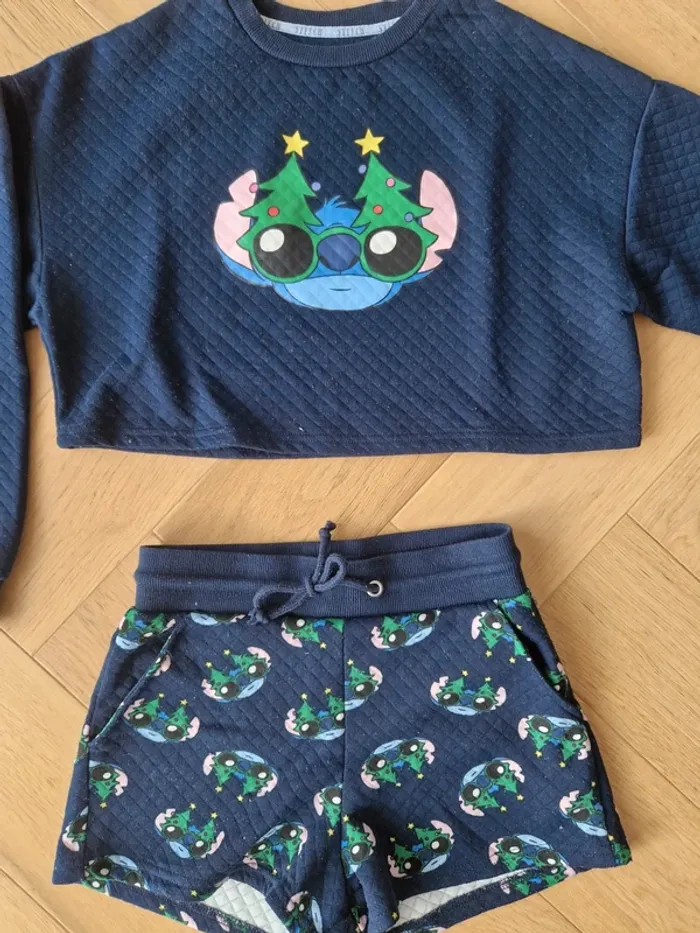 Pyjama fille short et pull Stitch Disney 34 / 36 - photo numéro 2