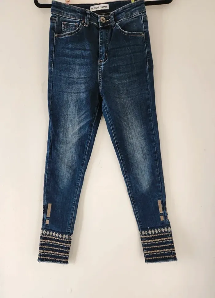 Jean skinny brodé - Mozzaar Forever - Taille S