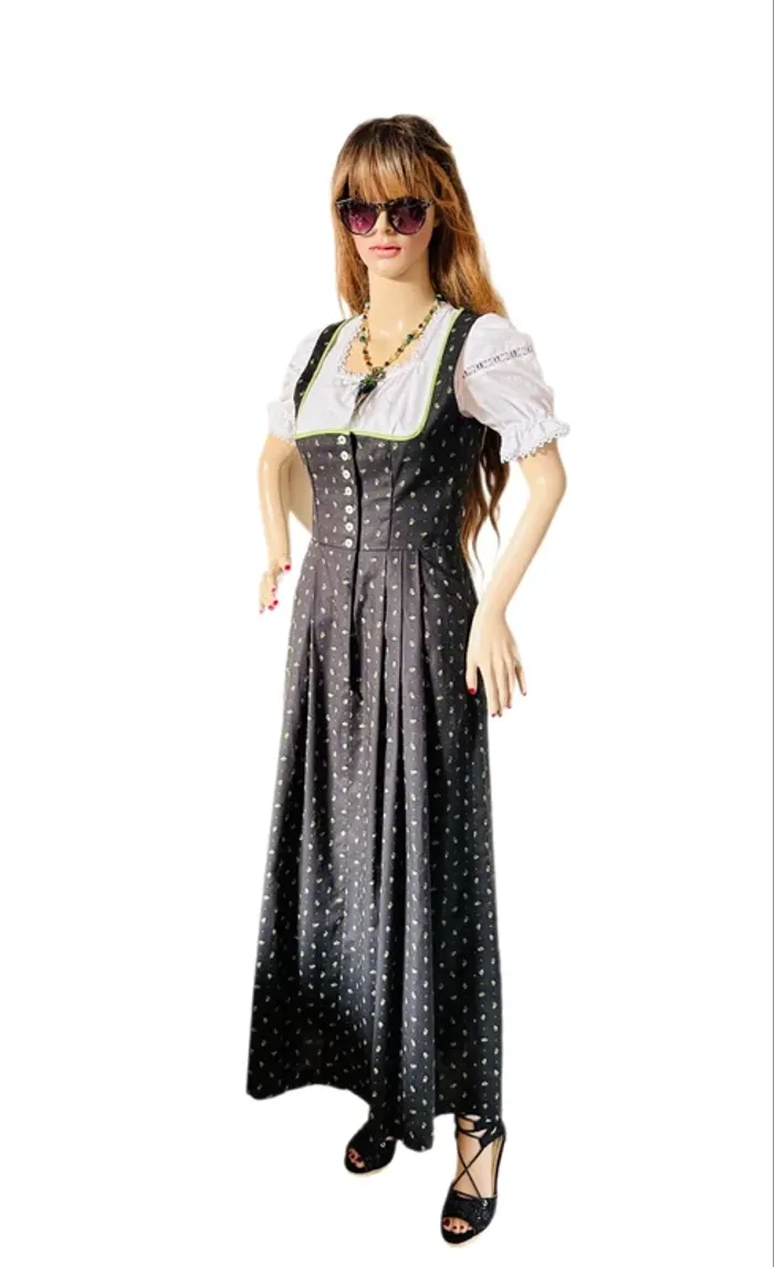 🌿Robe traditionnelle autrichienne Dirndl trachten Wenger S/36 cottagecore Oktoberfest long dress🌿 - photo numéro 14