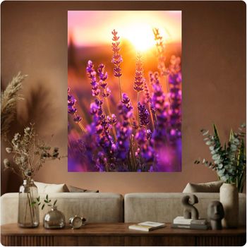 # 92 Affiche “Lavande au Soleil” poster nature fleurs déco murale impression haute qualité A3 Sans cadre