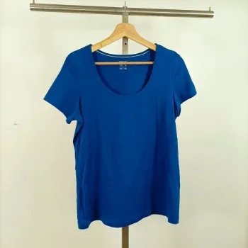 T-shirt bleu col rond Esmara taille L (46/48) basique confortable A1053