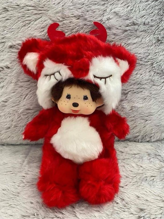 Peluche Collection Style Monchichi Élan Rouge