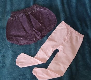 Jupe Obaibi t. 12 mois + collant fin