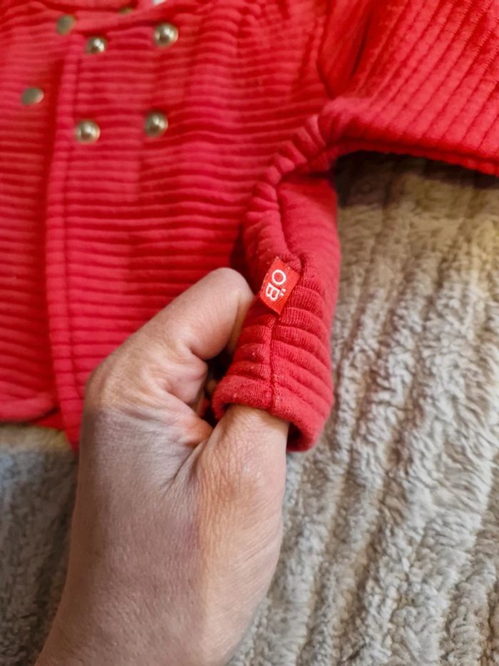 Ensemble gilet et salopette Obaïbi 6 mois rouge - photo numéro 9