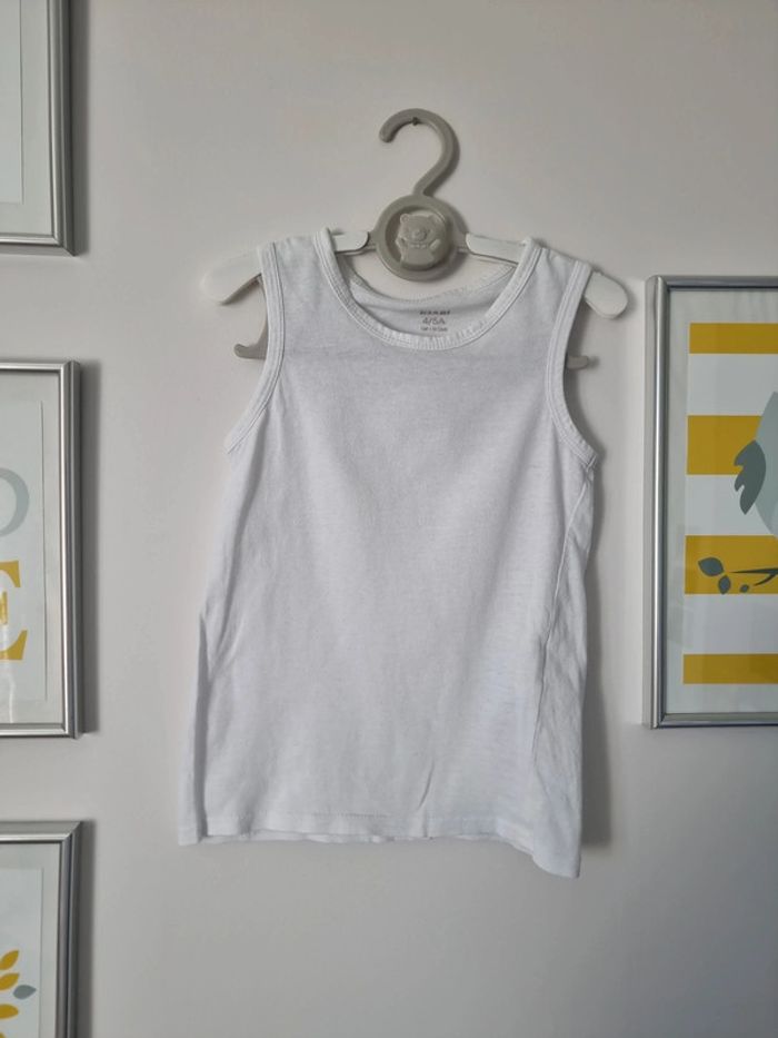 Lot 5 maillots de corps, débardeurs kiabi taille 4/5ans blanc - photo numéro 7