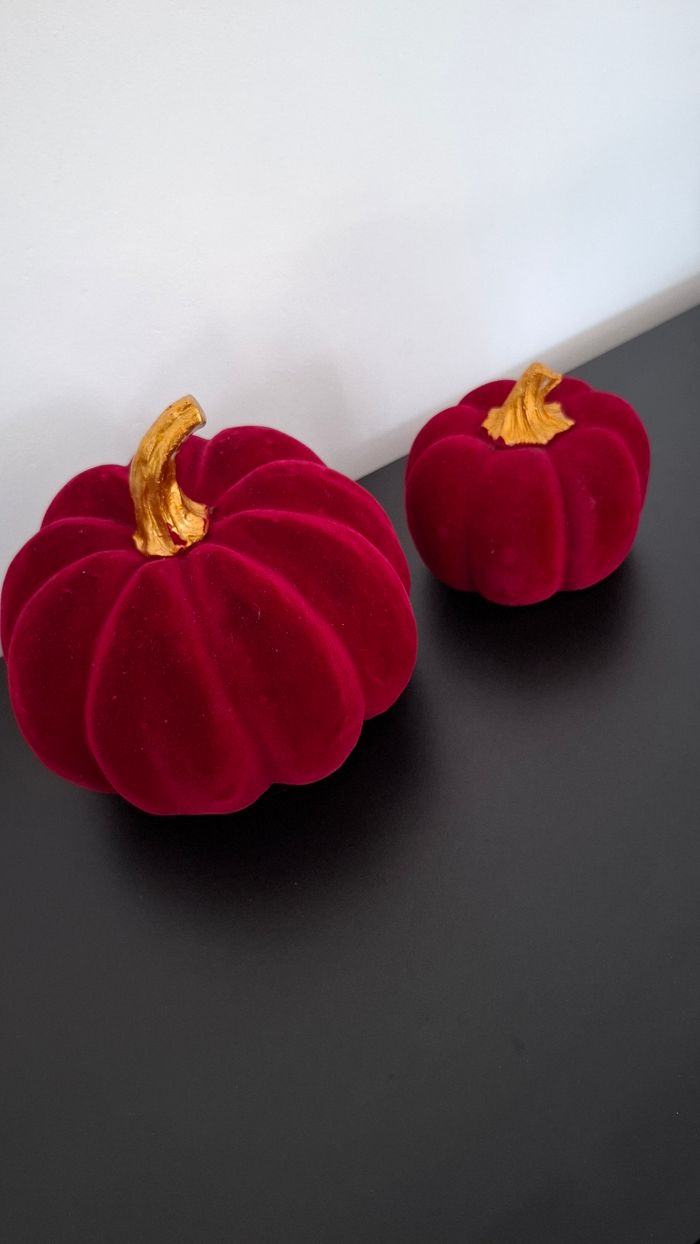 Lot de deux citrouilles automne déco rouge doré saison halloween Primark - photo numéro 4